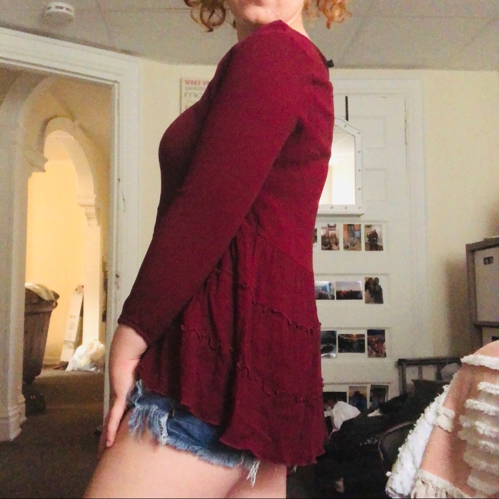 Small Maroon AEO Blouse